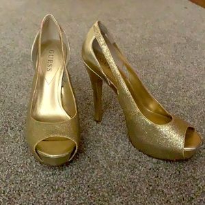 Guess gold high heels